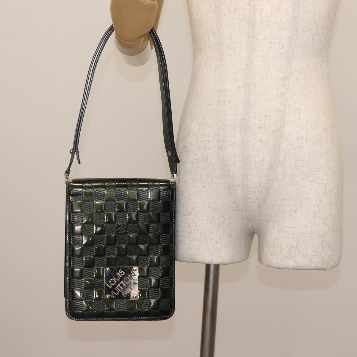 LOUIS VUITTON Damier Vernis Club Bag Green Petrol Blue M92128 LV Auth BA5815