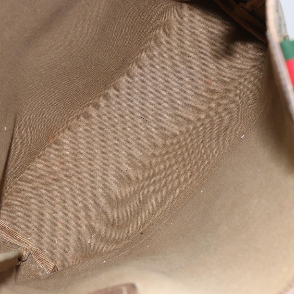 GUCCI GG Supreme Web Sherry Line Tote Bag PVC Beige 39 02 003 Auth BA5817