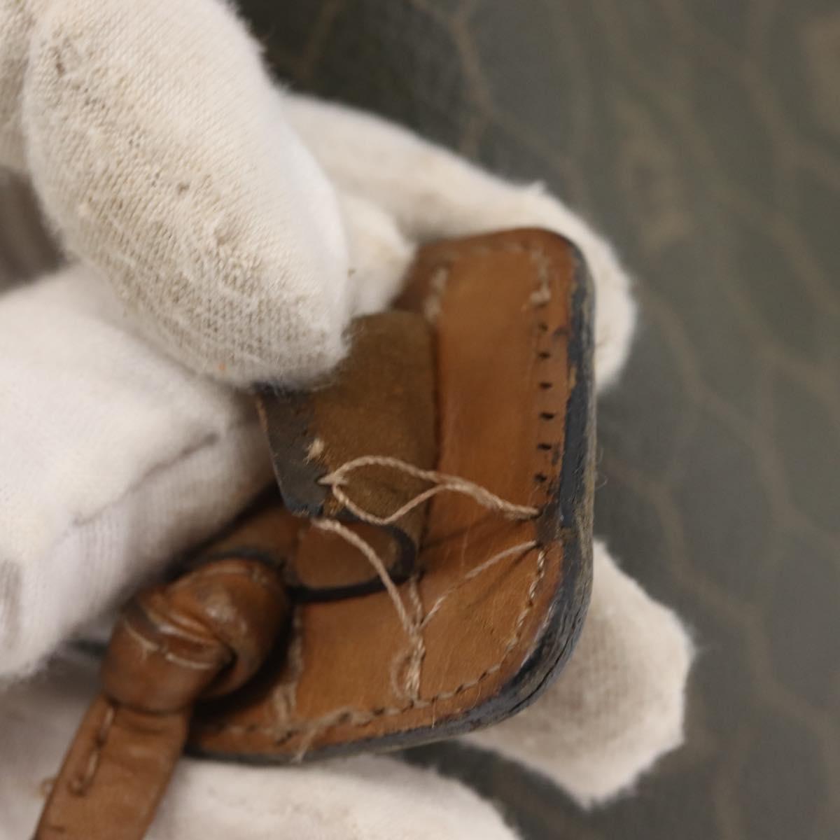 Christian Dior Honeycomb Canvas Shoulder Bag PVC Black Gold Auth BA5823