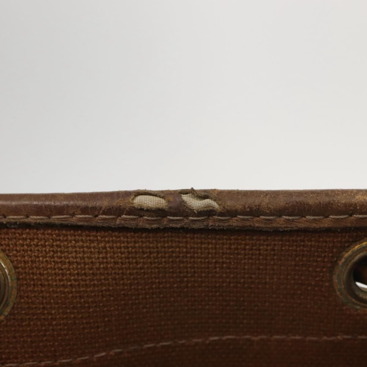 Christian Dior Honeycomb Canvas Shoulder Bag PVC Black Gold Auth BA5823