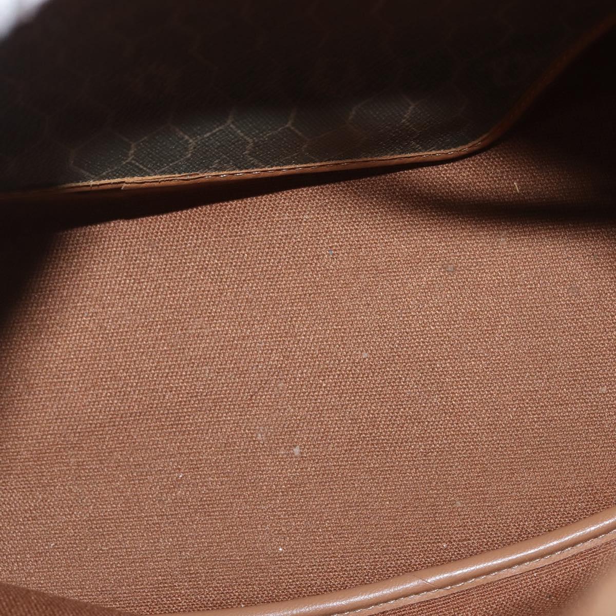 Christian Dior Honeycomb Canvas Shoulder Bag PVC Black Gold Auth BA5823