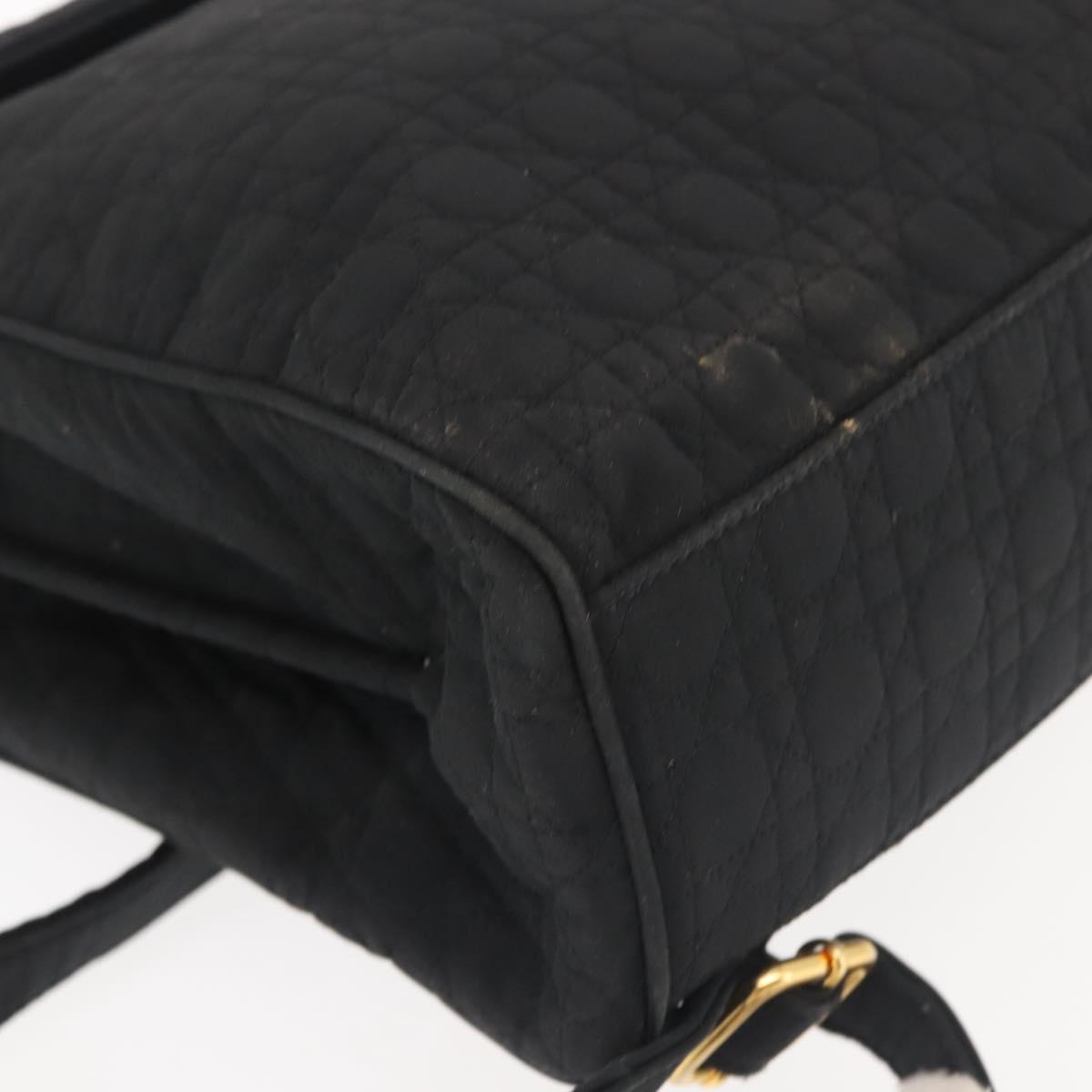 Christian Dior Canage Backpack Nylon Black Gold Auth BA5824