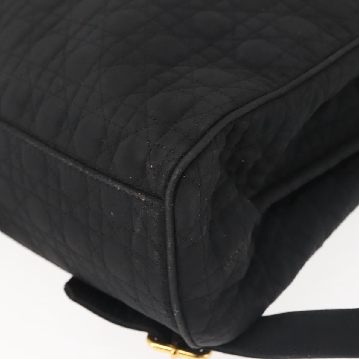 Christian Dior Canage Backpack Nylon Black Gold Auth BA5824