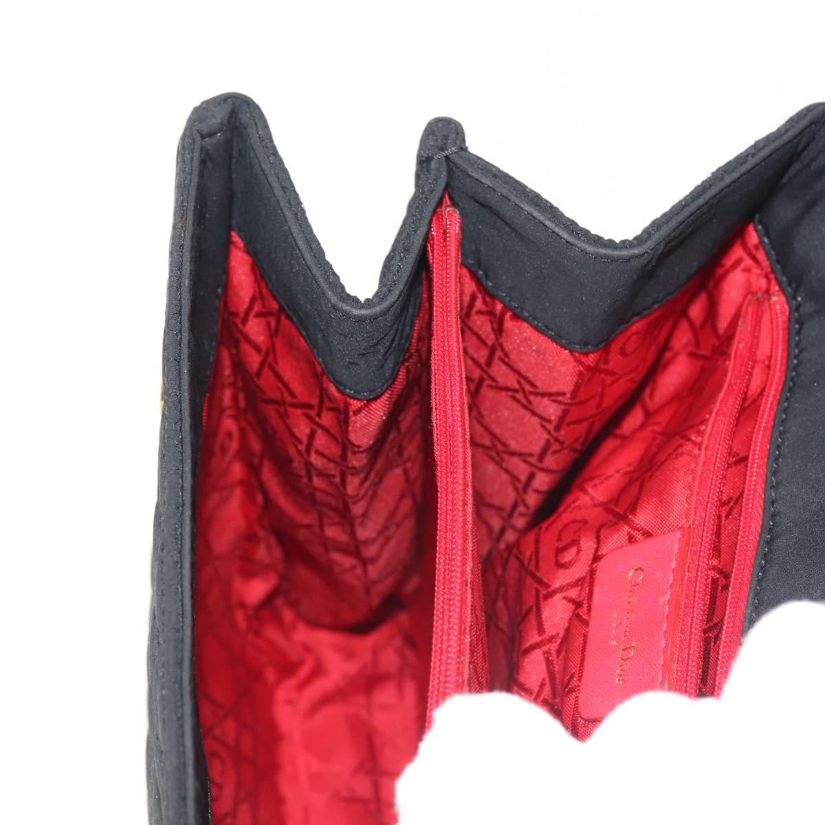 Christian Dior Canage Backpack Nylon Black Gold Auth BA5824