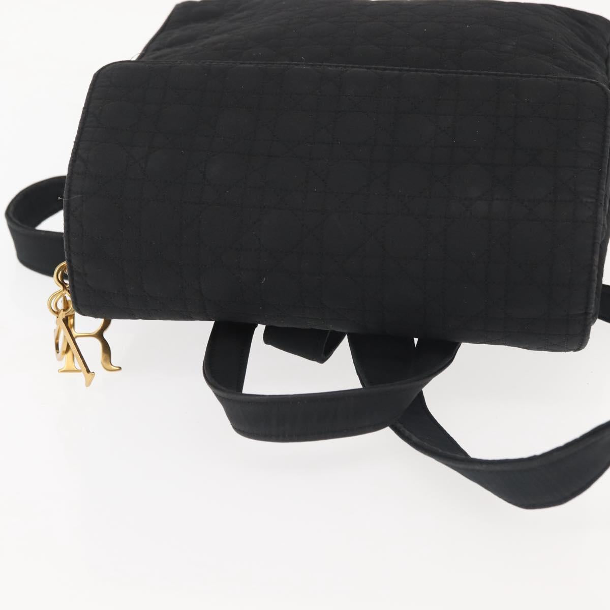 Christian Dior Canage Backpack Nylon Black Gold Auth BA5824