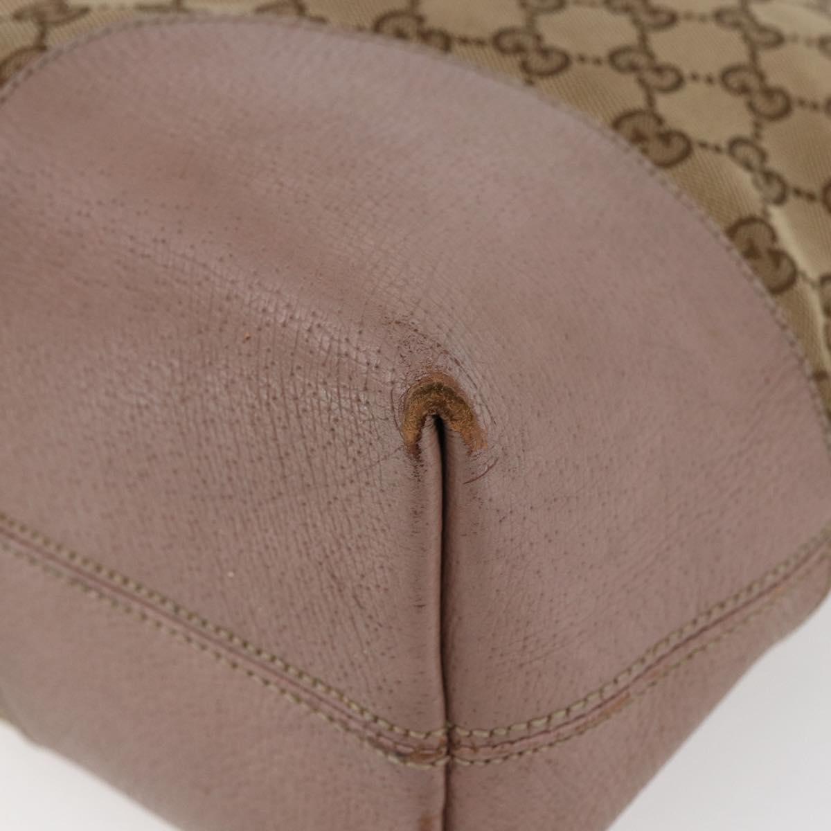 GUCCI GG Canvas Shoulder Bag Beige Gold 323673 Auth BA5827
