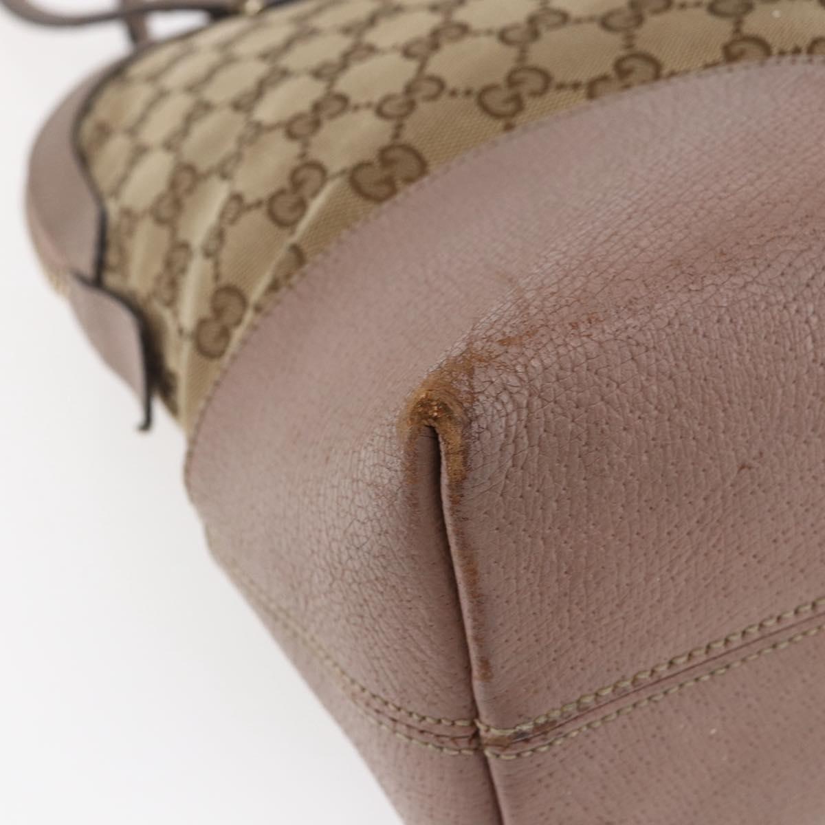 GUCCI GG Canvas Shoulder Bag Beige Gold 323673 Auth BA5827