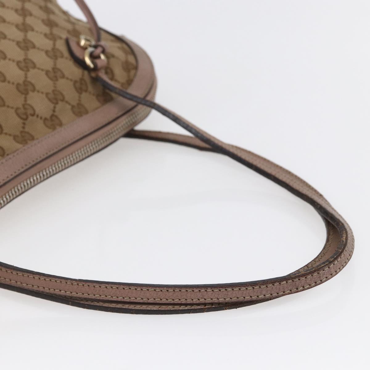 GUCCI GG Canvas Shoulder Bag Beige Gold 323673 Auth BA5827