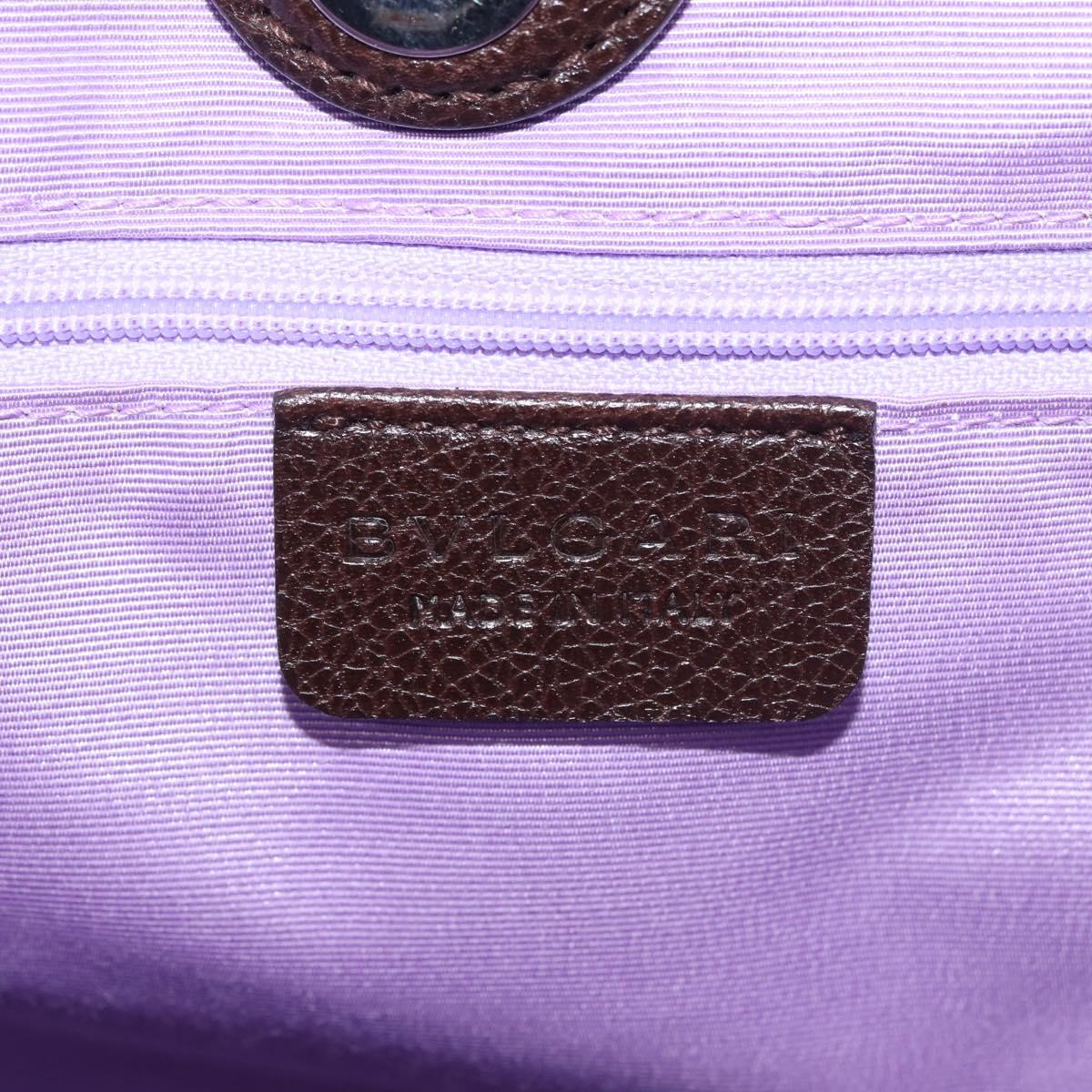 BVLGARI Logo Mania Tote Bag Canvas Beige Silver Auth BA5834
