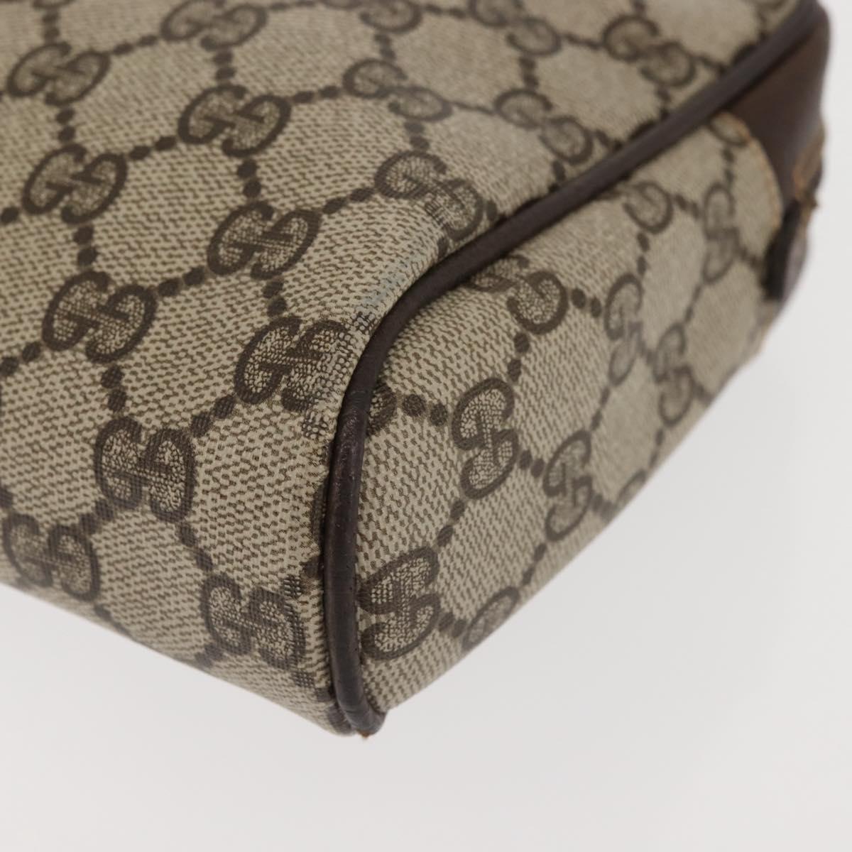 GUCCI GG Supreme Web Sherry Line Clutch Bag PVC Beige Red Auth BA5839