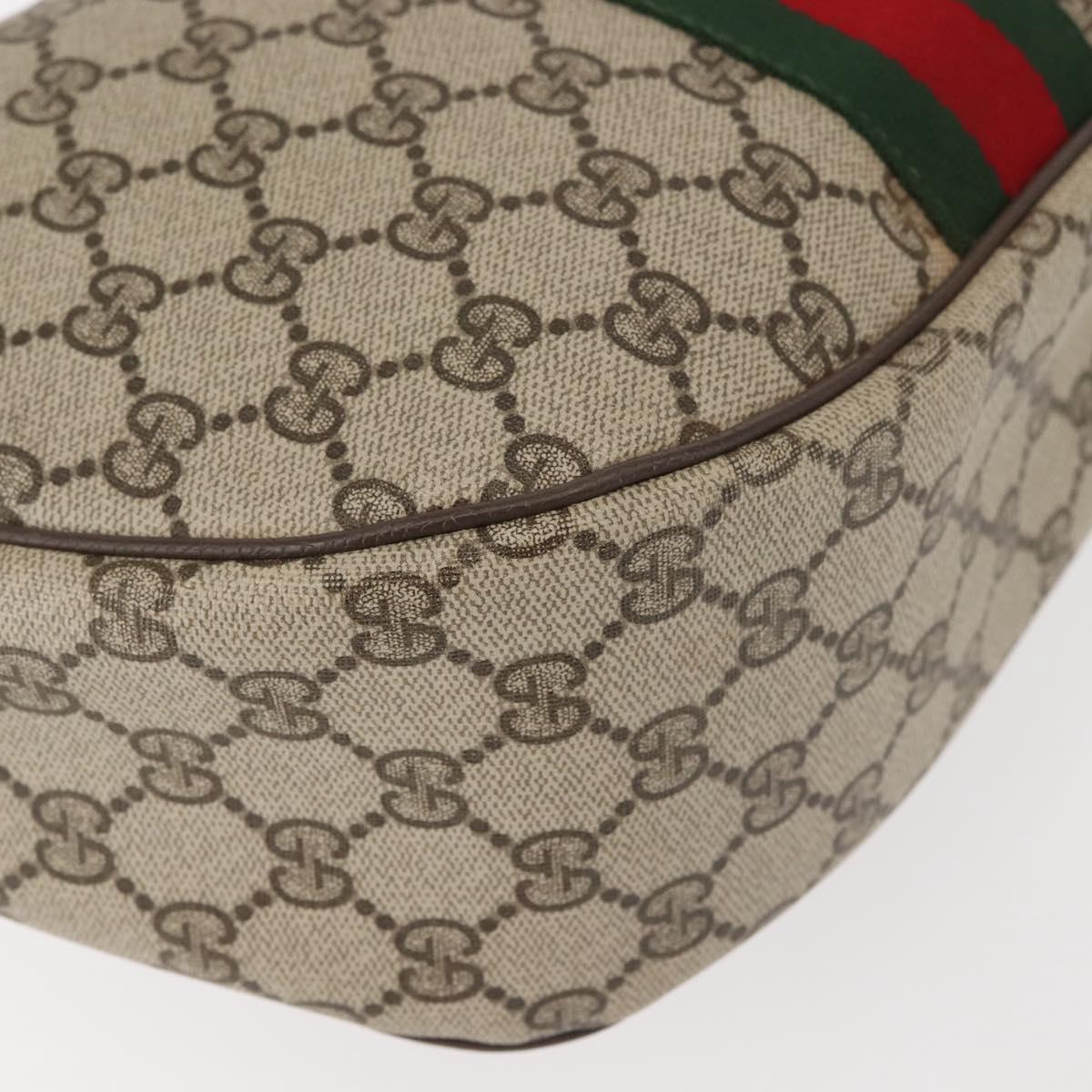 GUCCI GG Supreme Web Sherry Line Bag PVC Beige Gold 29 001 3840 Auth BA5840