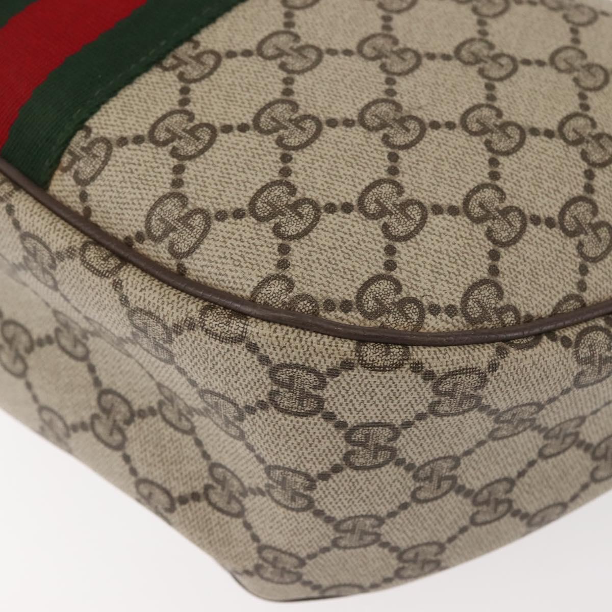 GUCCI GG Supreme Web Sherry Line Bag PVC Beige Gold 29 001 3840 Auth BA5840