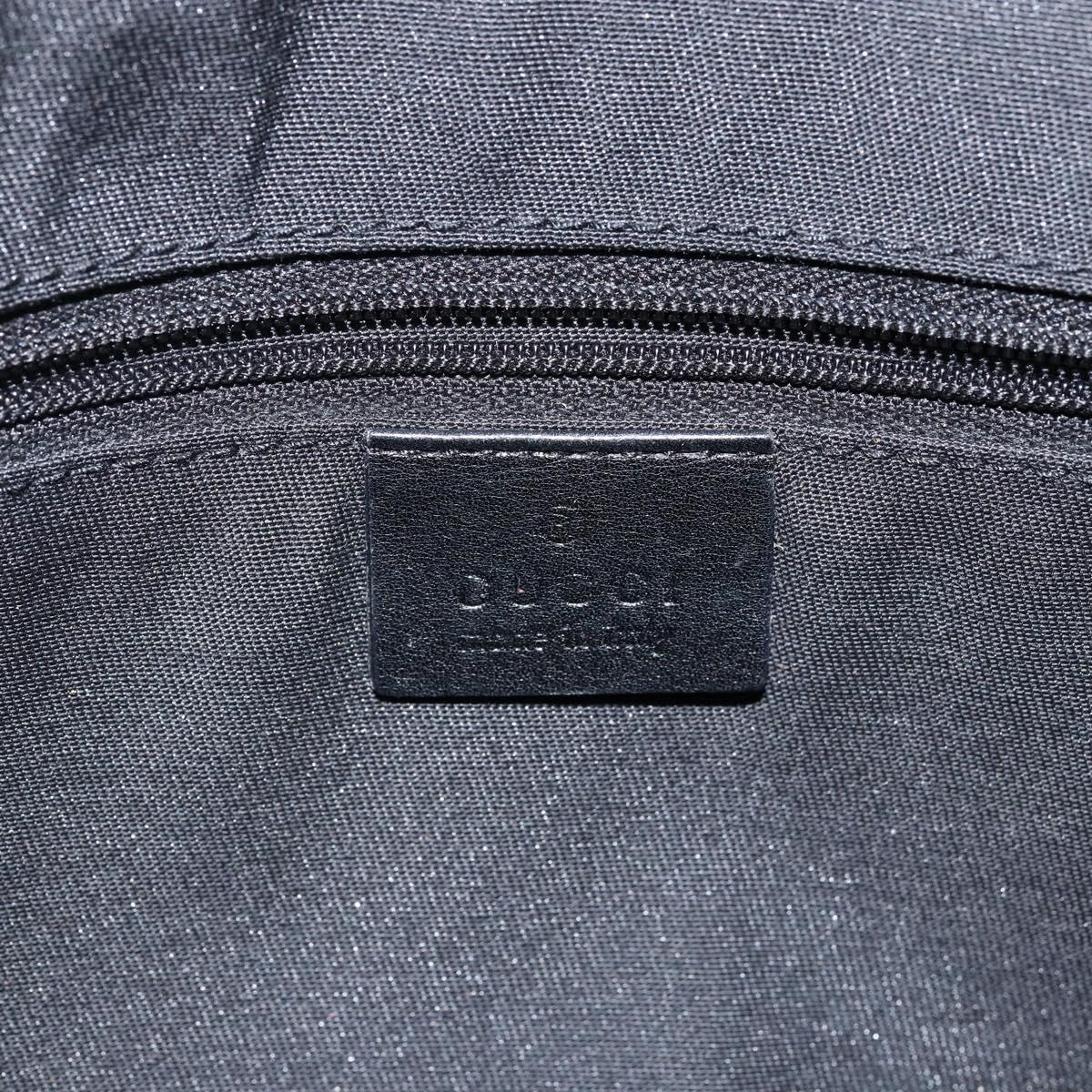 GUCCI Bamboo Hand Bag Leather 2way Black Gold 001 1638 Auth BA5841