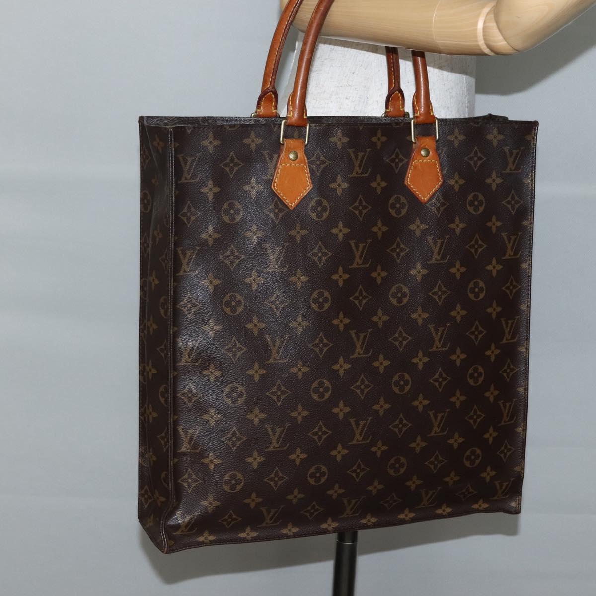 LOUIS VUITTON Monogram Sac Plat Hand Bag M51140 LV Auth BA5844
