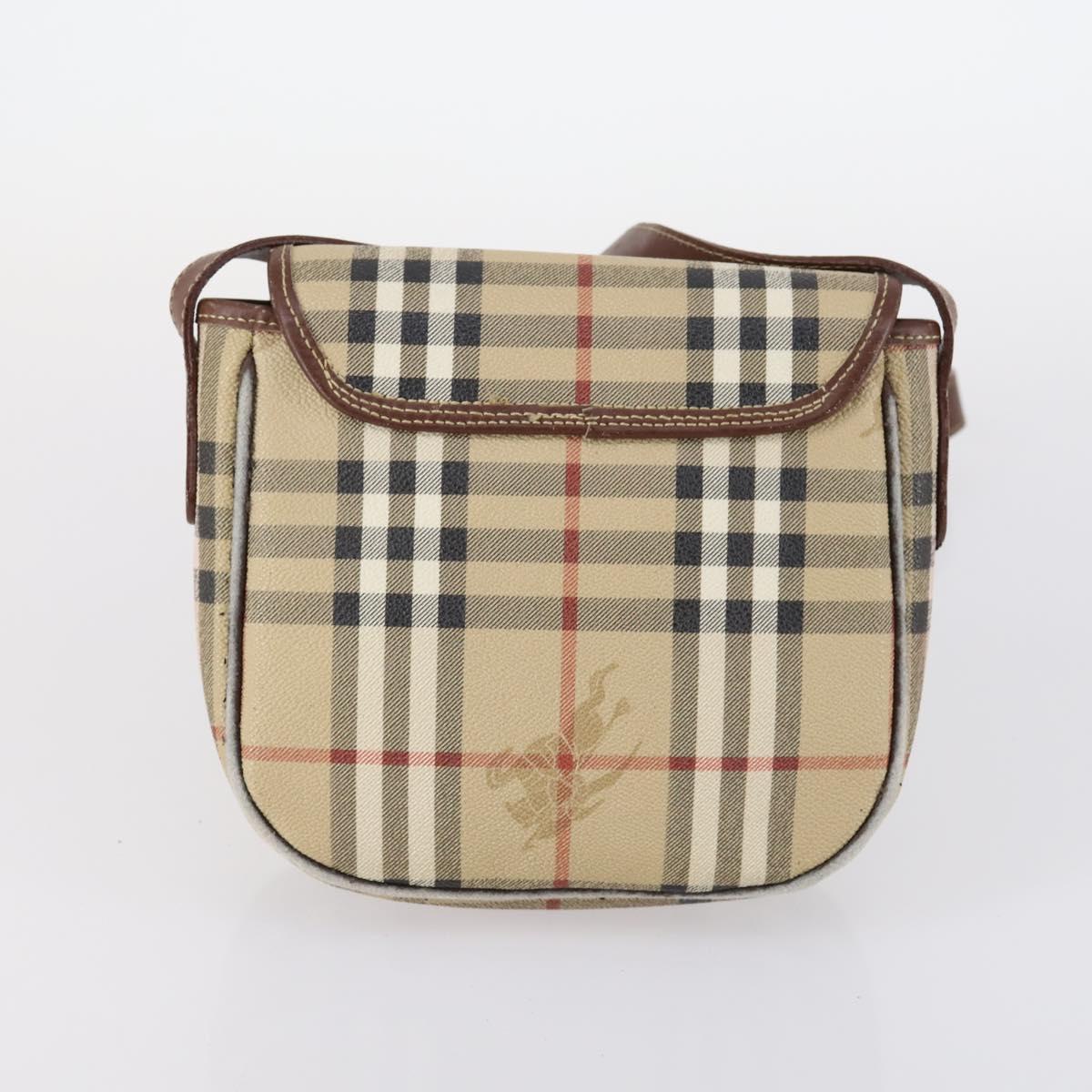 Burberrys Nova Check Shoulder Bag Leather 3Set Beige Brown black Auth BA5851