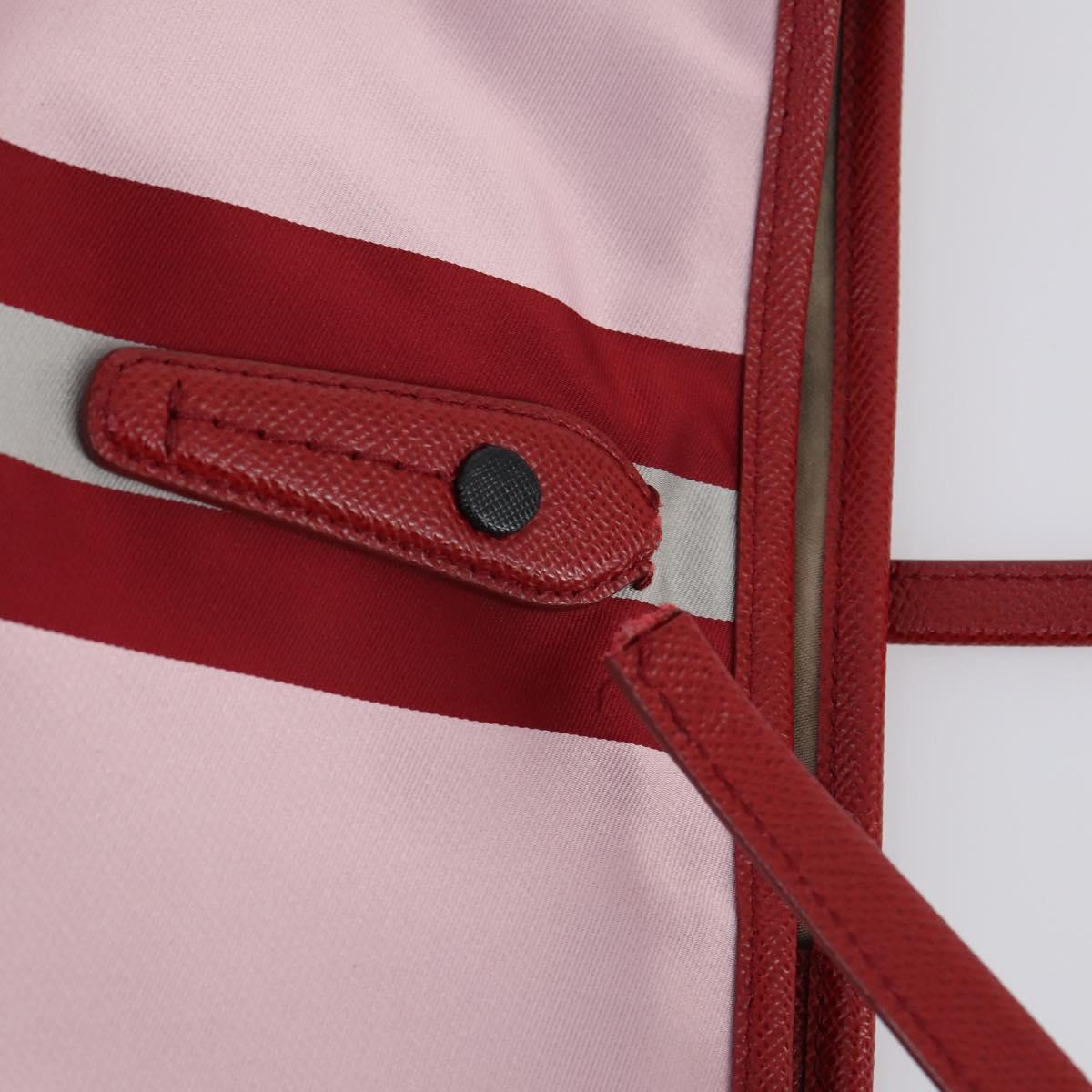 BALLY Loewe Shoulder Bag Canvas PVC Nylon 3Set Pink Brown Auth BA5852