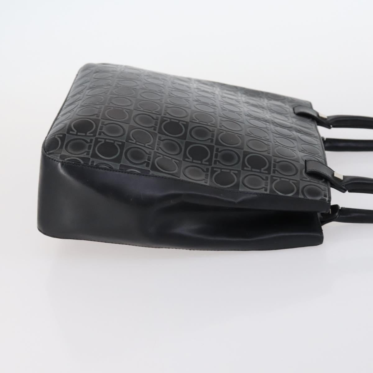 Salvatore Ferragamo Gancini Bag Vinyl Leather 3Set Black Navy Auth BA5853