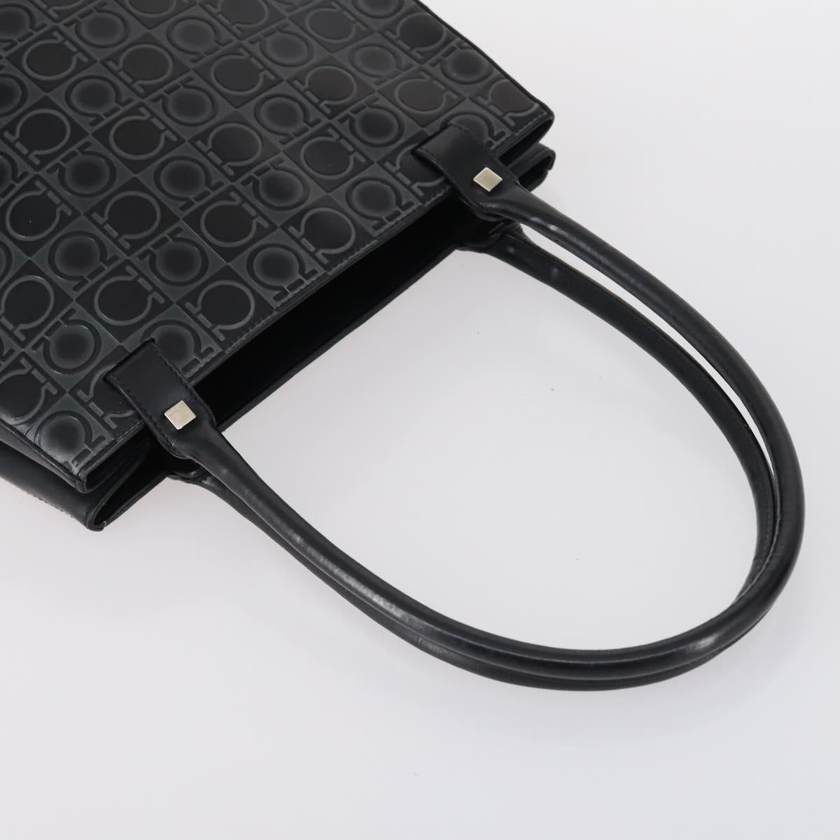 Salvatore Ferragamo Gancini Bag Vinyl Leather 3Set Black Navy Auth BA5853