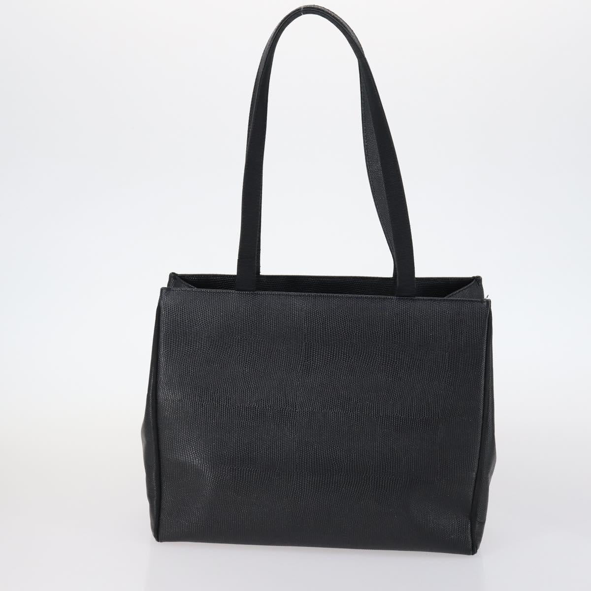 Salvatore Ferragamo Gancini Bag Vinyl Leather 3Set Black Navy Auth BA5853