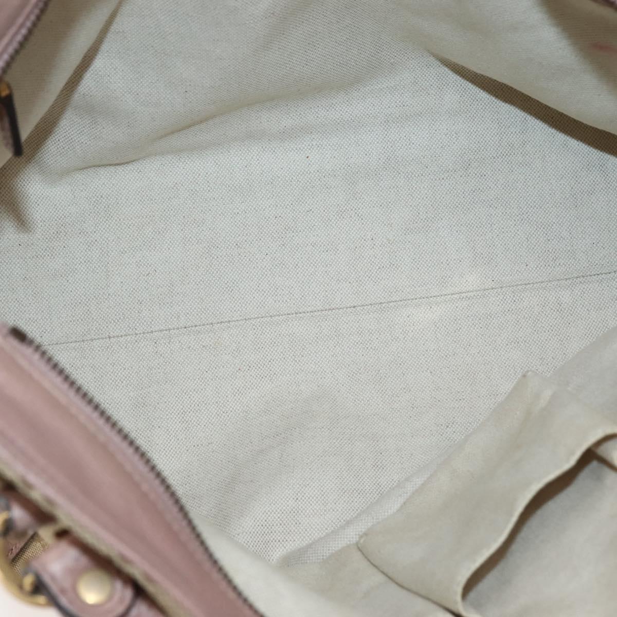 GUCCI GG Canvas Hand Bag 2way Beige Gold 323675 Auth BA5865