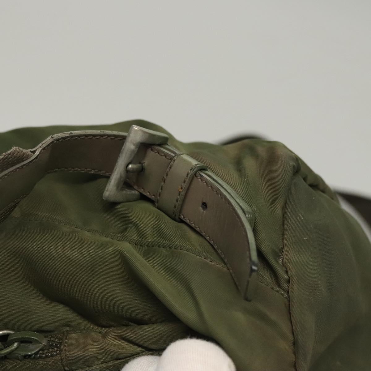 PRADA Backpack Nylon Khaki Auth BA588