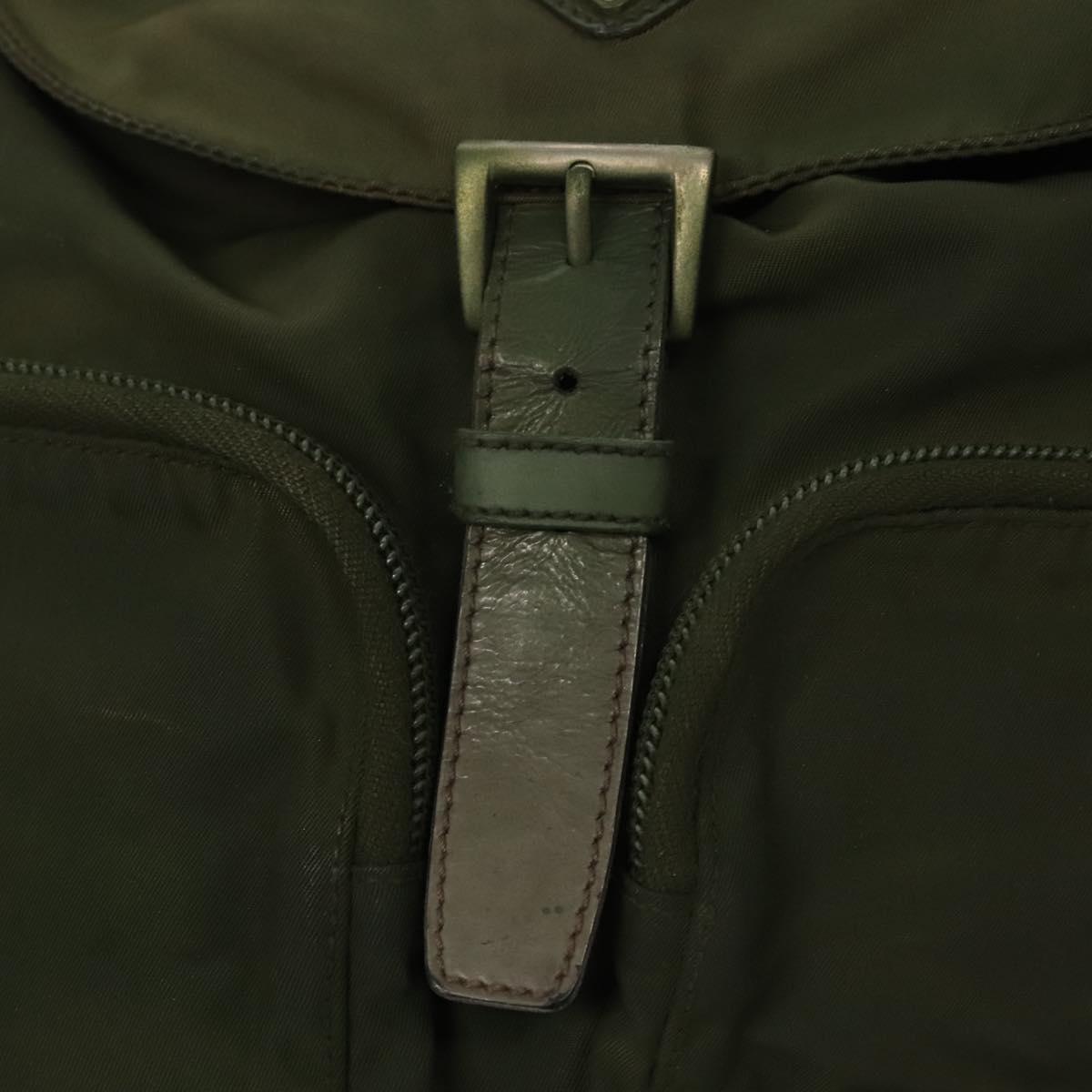PRADA Backpack Nylon Khaki Auth BA588