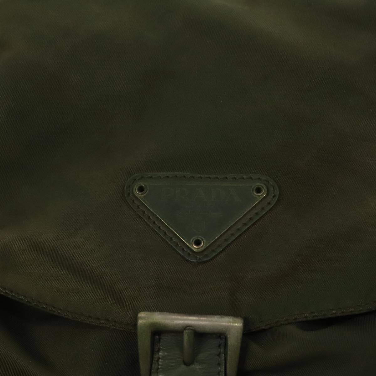 PRADA Backpack Nylon Khaki Auth BA588