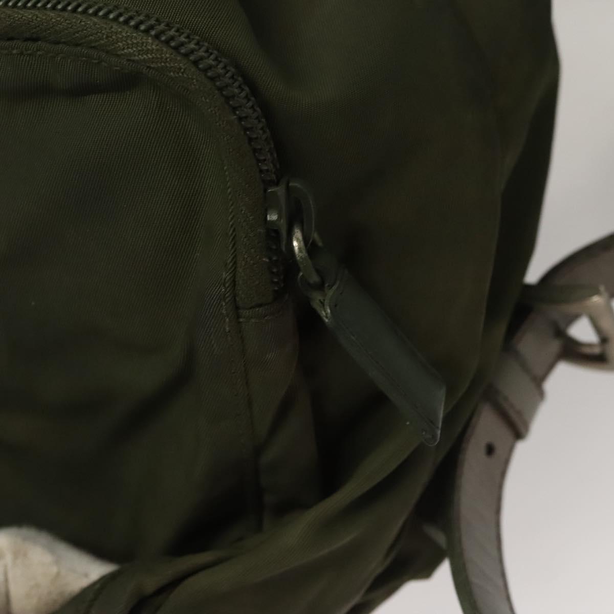 PRADA Backpack Nylon Khaki Auth BA588