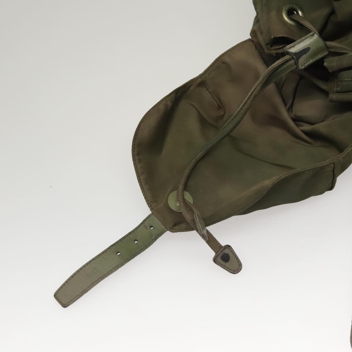 PRADA Backpack Nylon Khaki Auth BA588