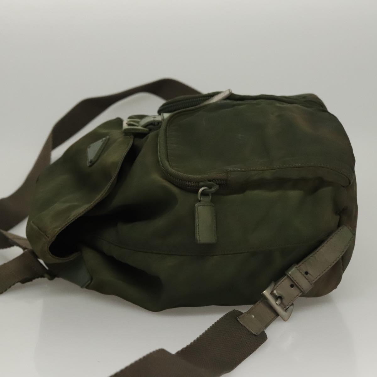 PRADA Backpack Nylon Khaki Auth BA588