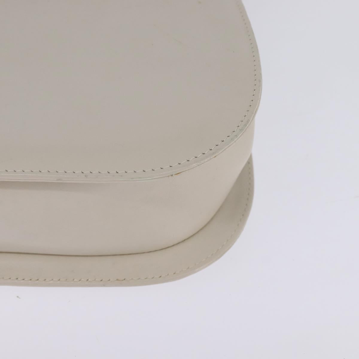 Salvatore Ferragamo Hand Bag Leather 2way White Gold Auth BA5896