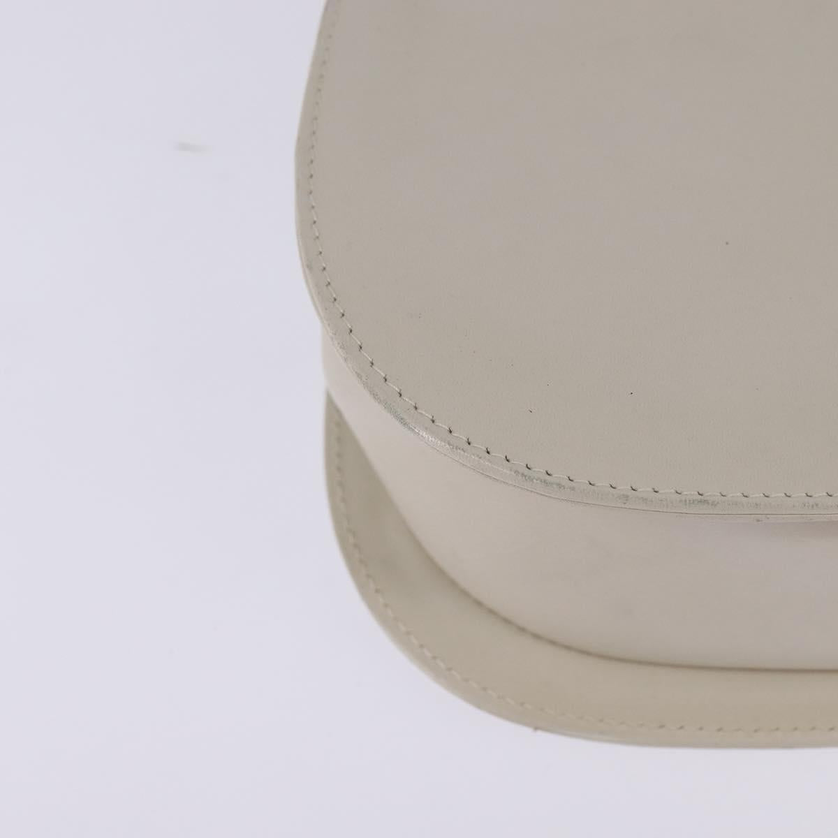 Salvatore Ferragamo Hand Bag Leather 2way White Gold Auth BA5896