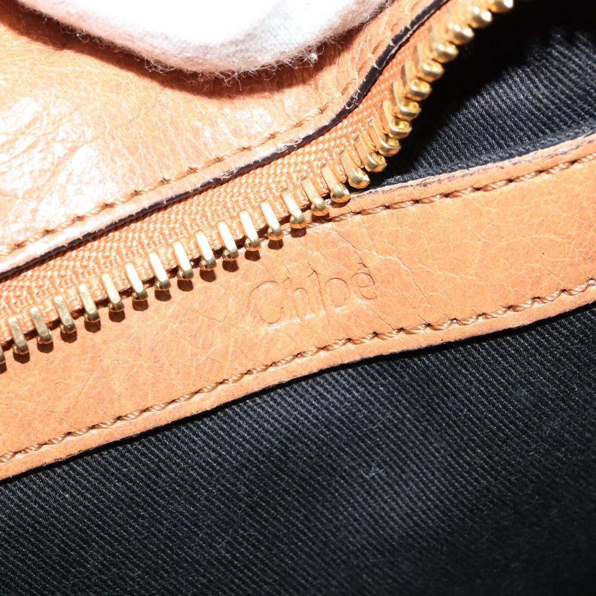 Chloe Hand Bag Leather 2way Brown Gold Auth BA590