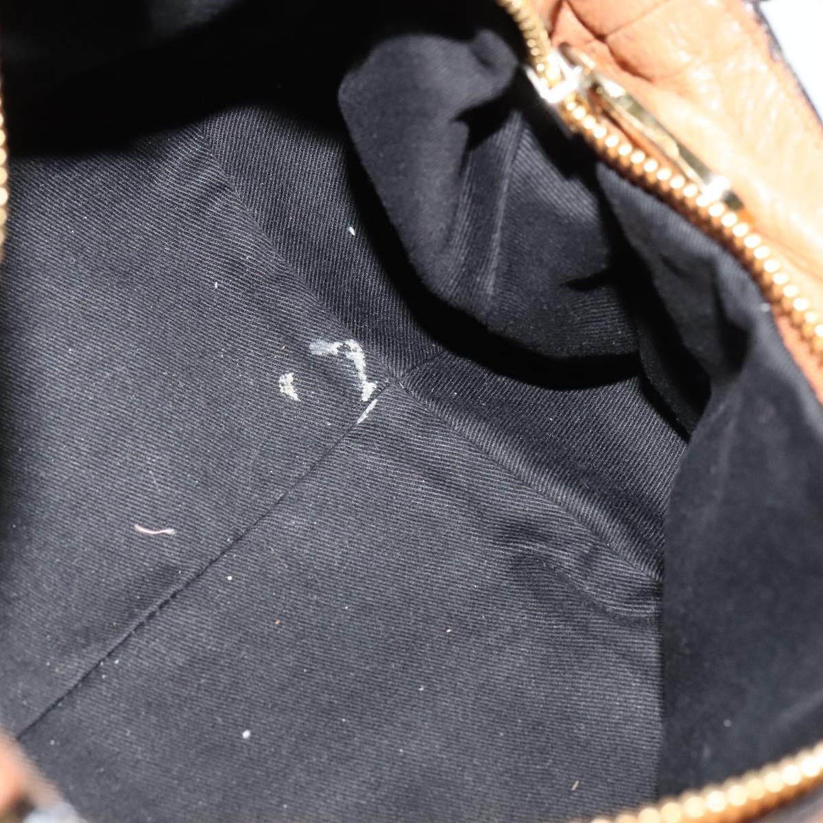 Chloe Hand Bag Leather 2way Brown Gold Auth BA590