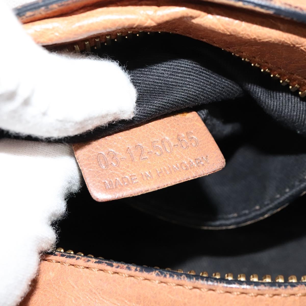 Chloe Hand Bag Leather 2way Brown Gold Auth BA590