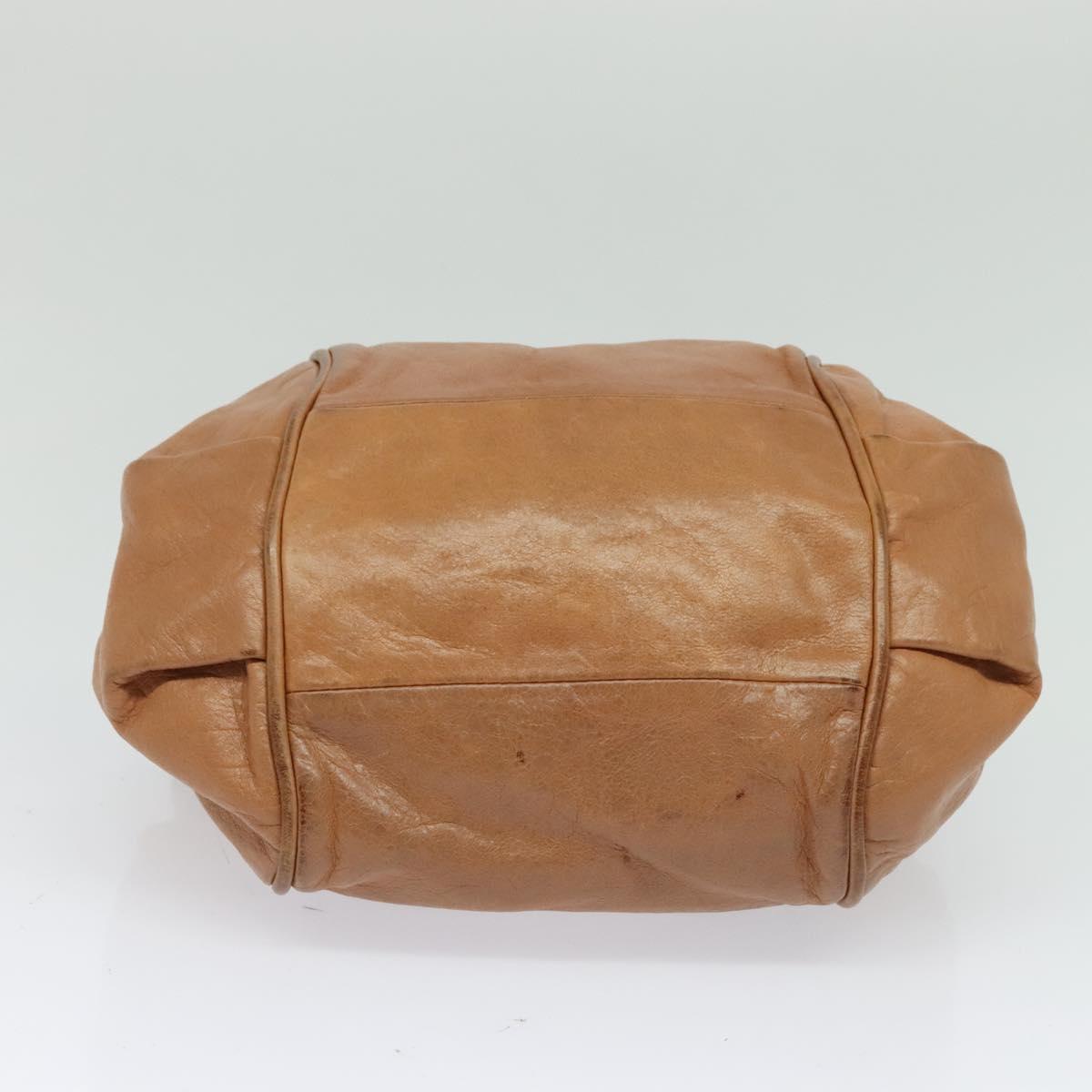 Chloe Hand Bag Leather 2way Brown Gold Auth BA590