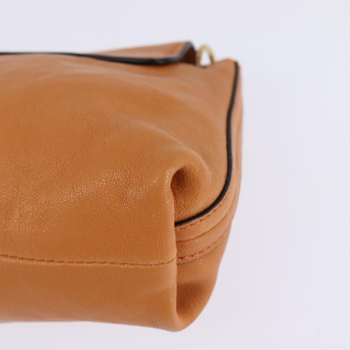 Chloe Shoulder Bag Leather Orange Gold Auth BA5902