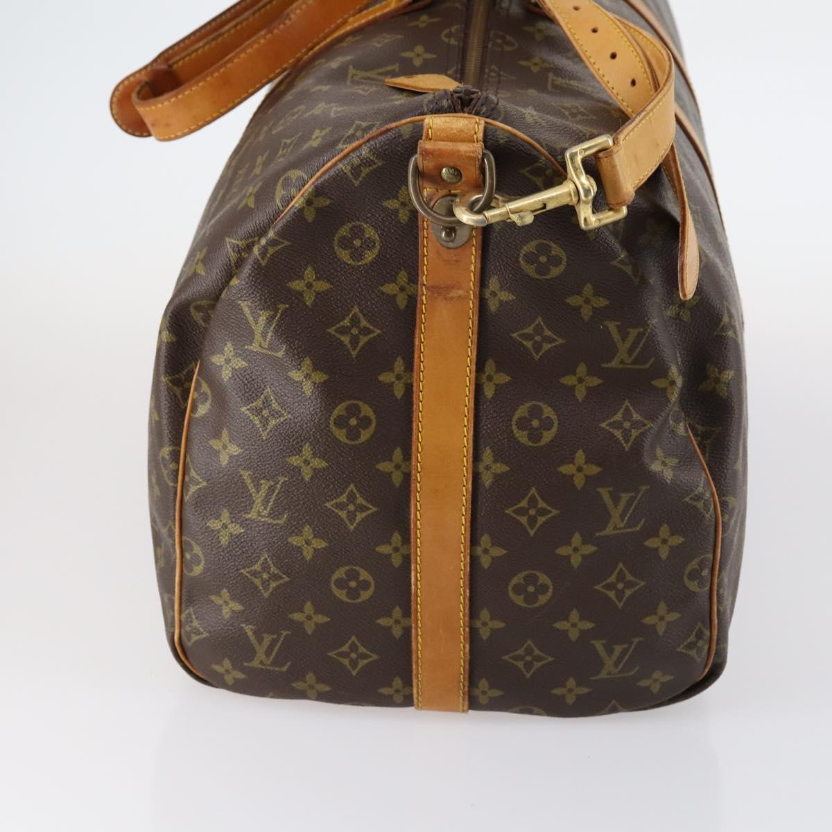 LOUIS VUITTON Monogram Keepall Bandouliere 55 Boston Bag M41414 LV Auth BA5906