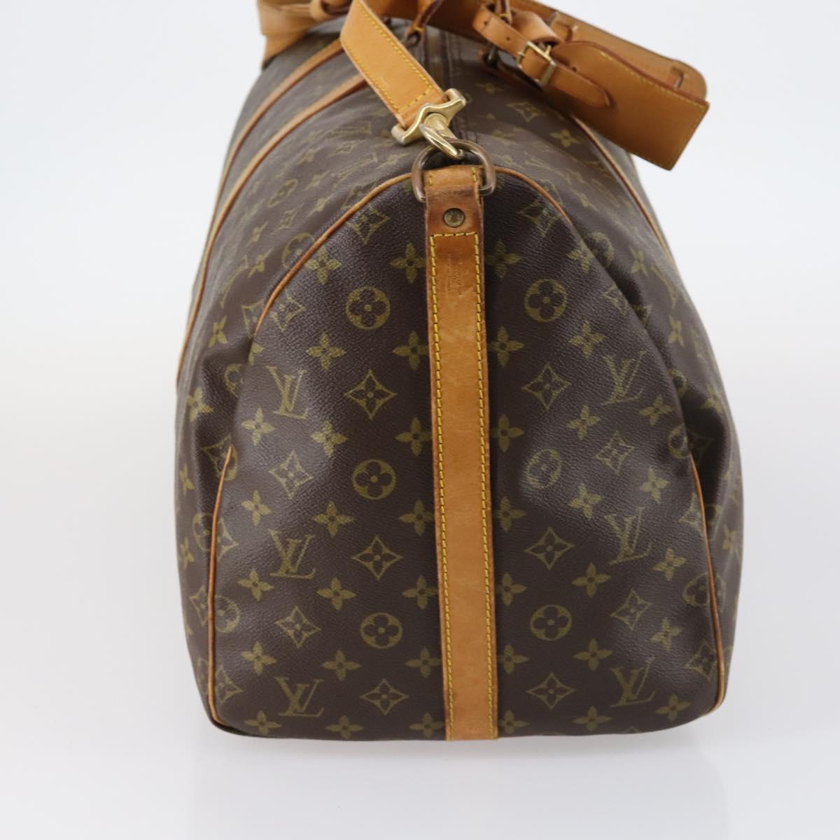 LOUIS VUITTON Monogram Keepall Bandouliere 55 Boston Bag M41414 LV Auth BA5906