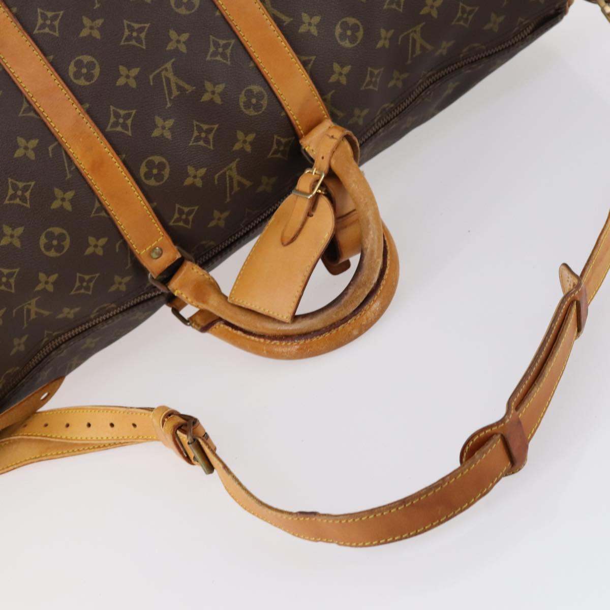 LOUIS VUITTON Monogram Keepall Bandouliere 55 Boston Bag M41414 LV Auth BA5906