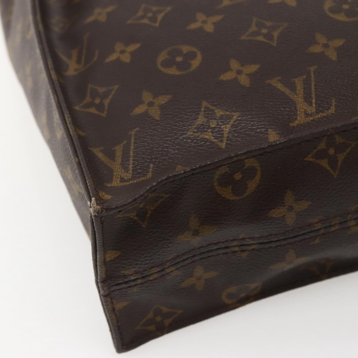 LOUIS VUITTON Monogram Sac Plat Hand Bag M51140 LV Auth BA5908
