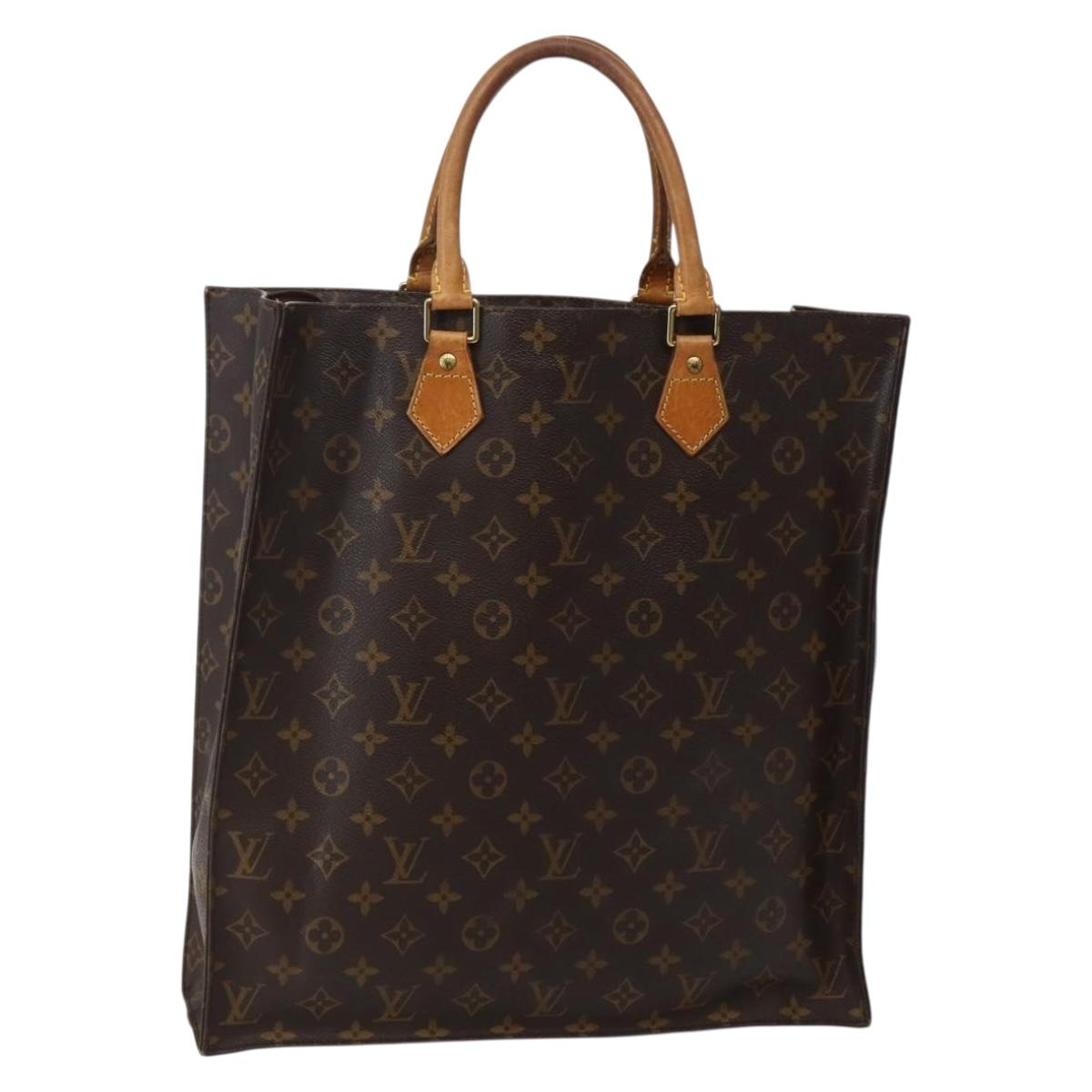 LOUIS VUITTON Monogram Sac Plat Hand Bag M51140 LV Auth BA5908