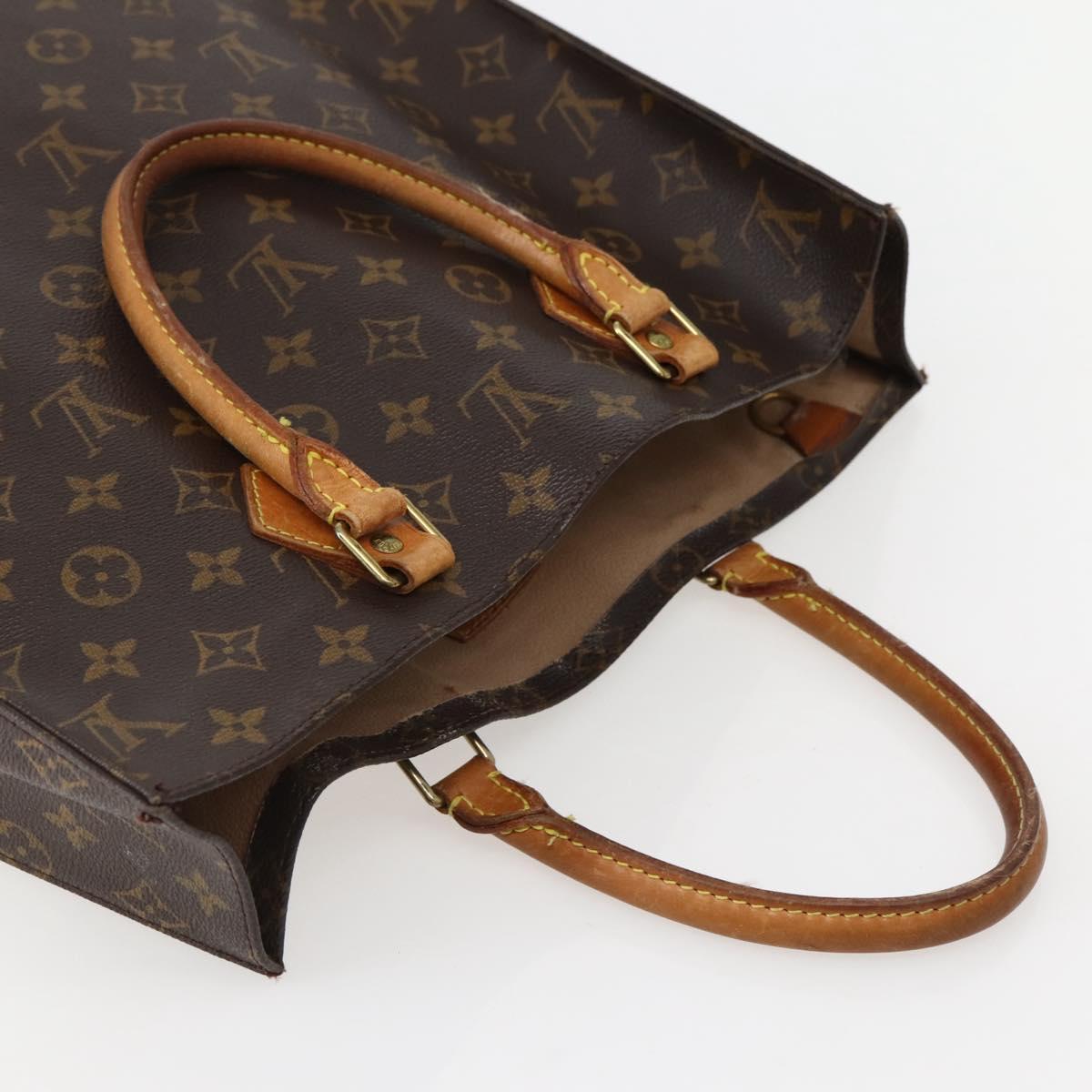 LOUIS VUITTON Monogram Sac Plat Hand Bag M51140 LV Auth BA5908