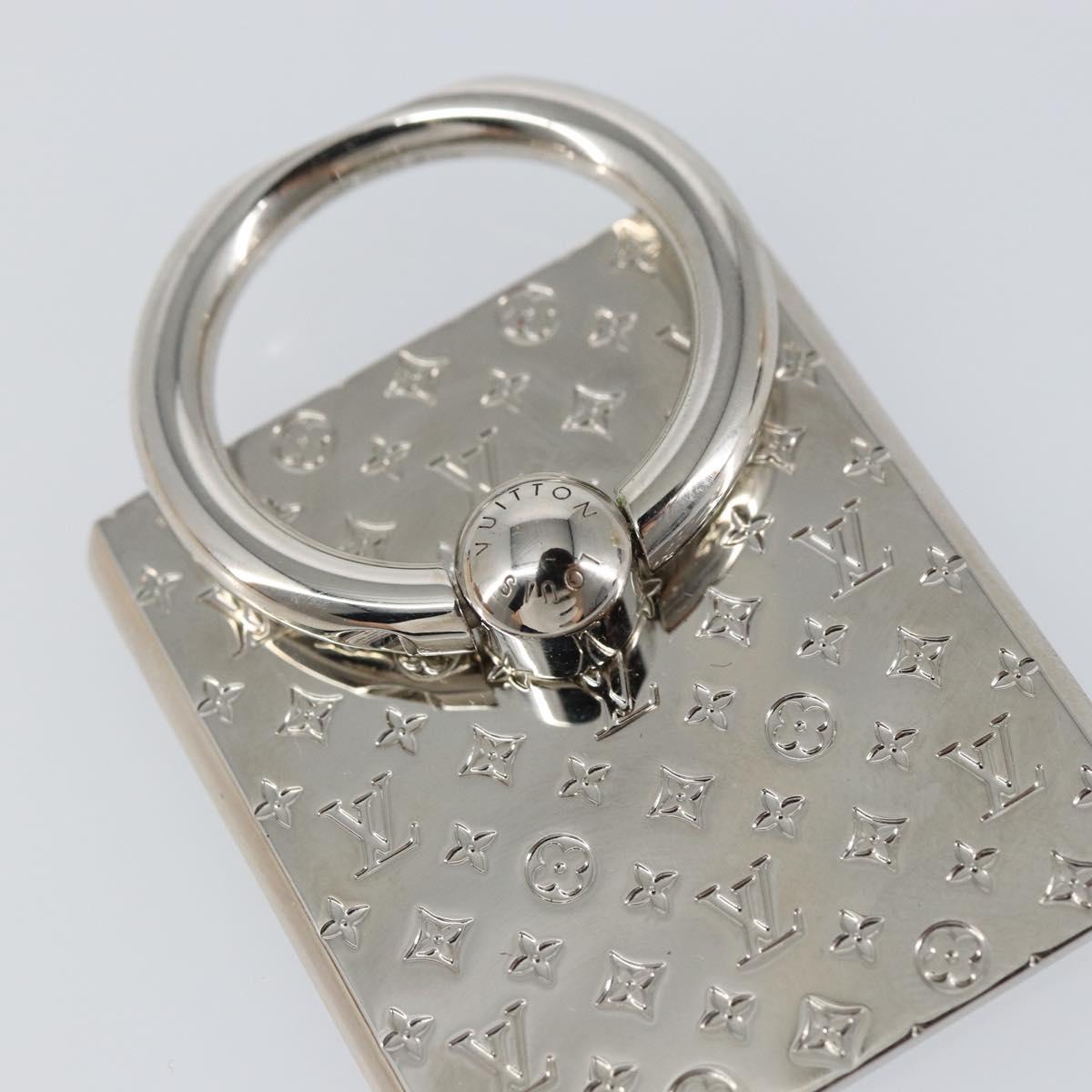 LOUIS VUITTON Monogram Support Telephone Nanogram Silver M67285 LV Auth BA5920