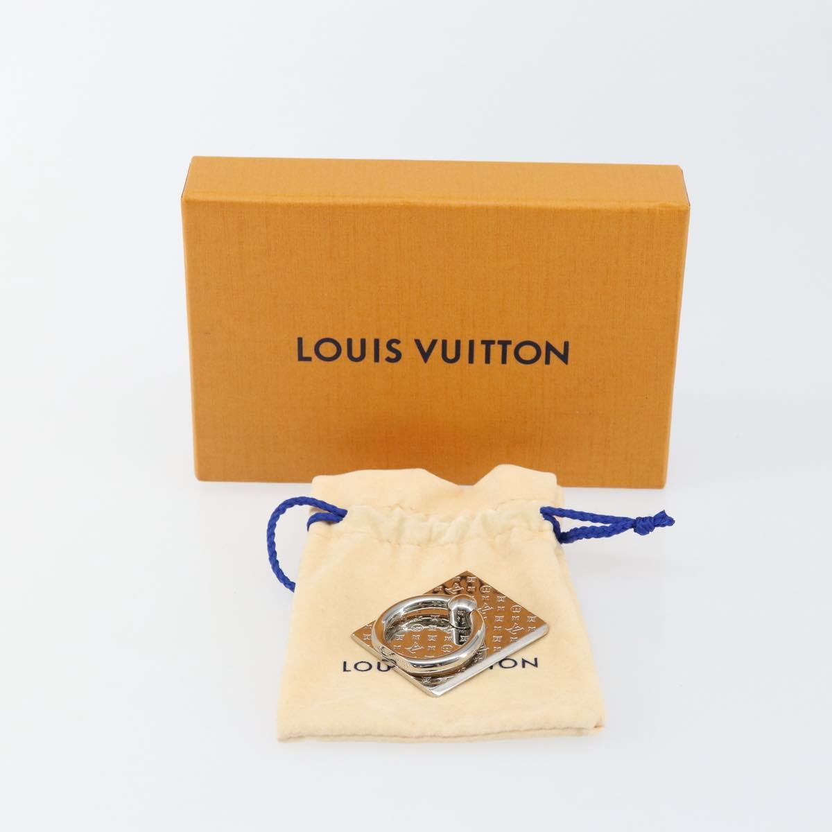 LOUIS VUITTON Monogram Support Telephone Nanogram Silver M67285 LV Auth BA5920