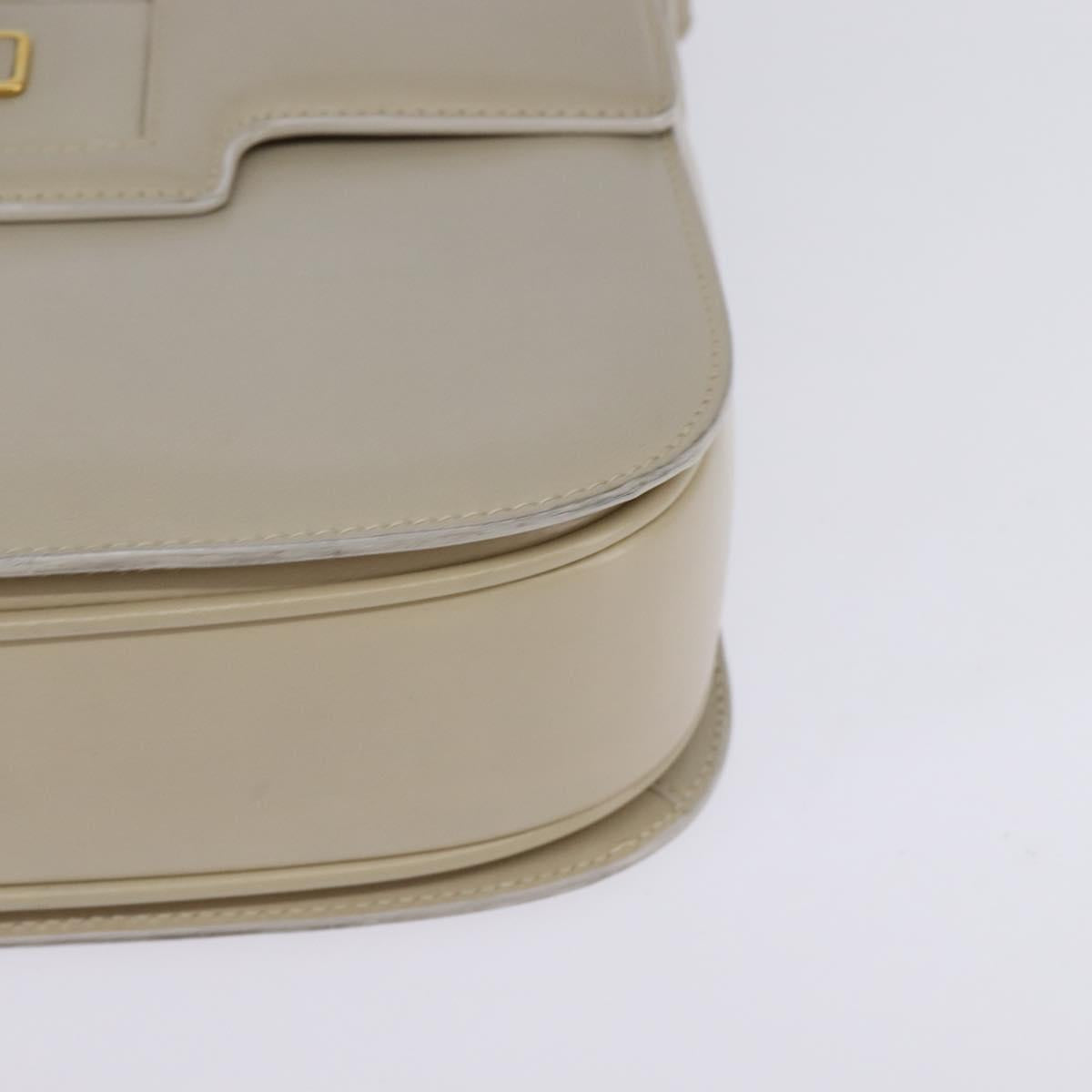 GUCCI Shoulder Bag Leather Beige Gold 26 001 0647 Auth BA5931