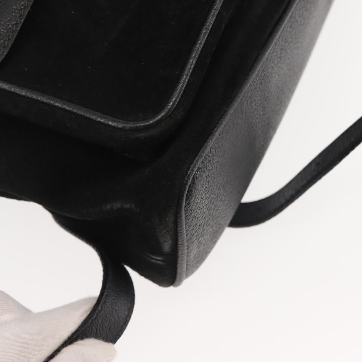 GUCCI Bamboo Backpack Suede Black Gold 003 2058 016 Auth BA5937