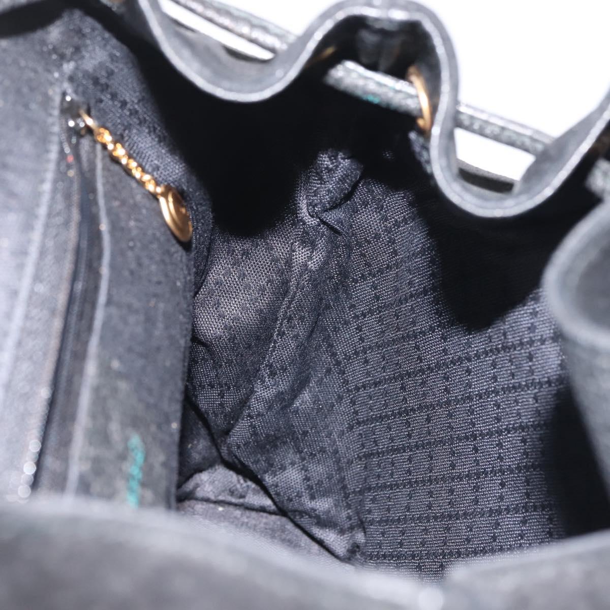 GUCCI Bamboo Backpack Suede Black Gold 003 2058 016 Auth BA5937