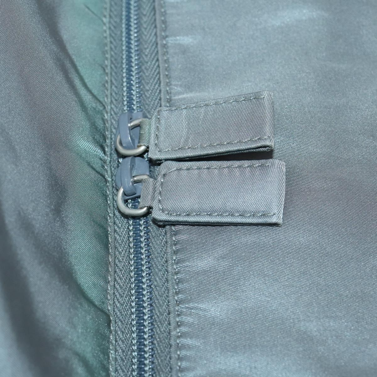 PRADA Sports Boston Bag Nylon Gray Silver Auth BA5947