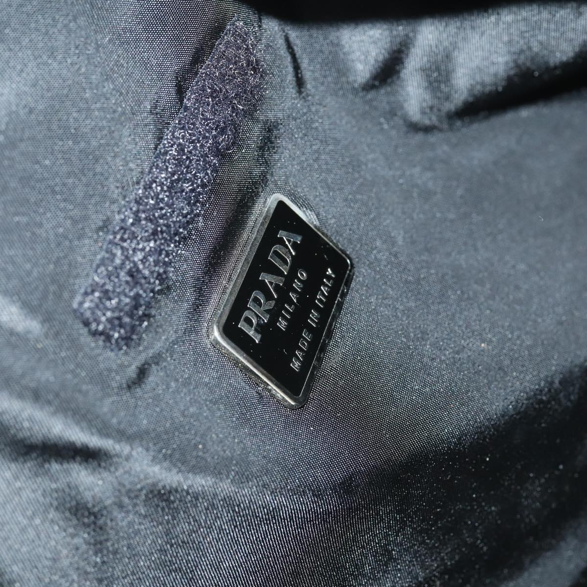 PRADA Sports Boston Bag Nylon Gray Silver Auth BA5947